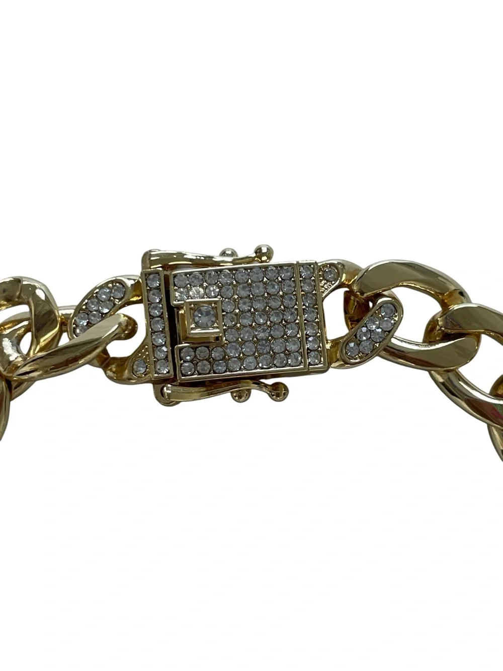 Cuban Gold Link Heavy Duty Dog Necklace - 8in, Bone-Shaped Polished